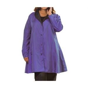 NEW ON THE PLUS SIDE mel reversible raincoat - plus size in eggplant